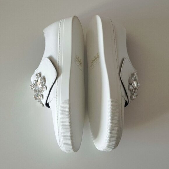 NIB NWT ZCD Montreal white leather and crystal embellished sneakers, 41 - Picture 10 of 12